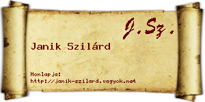 Janik Szilárd névjegykártya